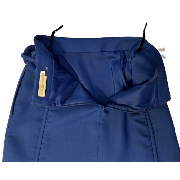 Tory Burch "Jane" Blue Dahlia Lined Wool Mini Skirt Size 2 with Pockets! - Picture 6 of 9